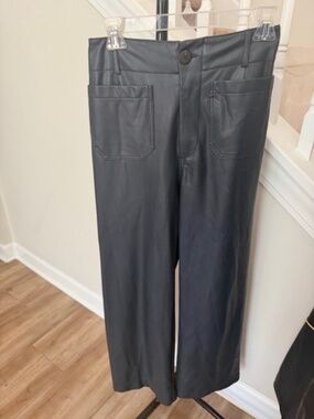 Maeve (Anthropologie) The Colette Cropped Vegan Leather Pants- 26 Tall